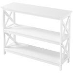 Yaheetech - table console extensible en bois, meuble d'entre,  3 niveaux, dsign no - rtro, piex ...