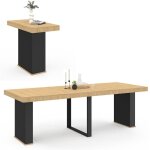 Idmarket - table console extensible eden 10 personnes 235 cm bois et noir