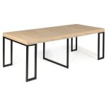 Facility's - table console extensible bois et métal - table multifonction 2 à 10 personnes - design moderne ... Facility's - table console extensible bois et métal - table multifonction 2 à 10 personnes - design moderne ...