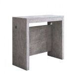 Table console extensible 8 couverts grandezza effet béton 80 cm avec allonges intégrées Table console extensible 8 couverts grandezza effet béton 80 cm avec allonges intégrées