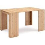 Table console extensible, console meuble, 140, pour 6 personnes, table � manger, style moderne, ch�ne ...