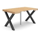Skraut home - table console extensible, console meuble, 140, pour 6 personnes, pieds bois massif, style ...