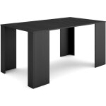 Table console extensible, console meuble, 160, pour 8 personnes, table � manger, style moderne, noir ...