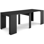 Table console extensible, console meuble, 220, pour 10 personnes, table  manger, style moderne, noir ...