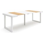 Table console extensible, console meuble, 220, pour 10 personnes, pieds bois massif, style moderne, chêne ... Table console extensible, console meuble, 220, pour 10 personnes, pieds bois massif, style moderne, chêne ...
