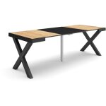 Table console extensible, console meuble, 220, pour 10 personnes, pieds bois massif, style moderne, chêne ... Table console extensible, console meuble, 220, pour 10 personnes, pieds bois massif, style moderne, chêne ...