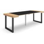 Table console extensible, console meuble, 220, pour 10 personnes, pieds bois massif, style moderne, chne ...