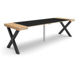 Table console extensible, console meuble, 260, pour 12 personnes, pieds bois massif, style moderne, chne ...
