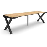 Table console extensible, console meuble, 260, pour 12 personnes, pieds bois massif, style moderne, chne ...