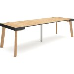 Skraut home - table console extensible, console meuble, 260, pour 12 personnes, pieds en bois, style ...