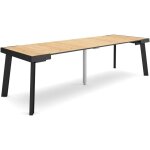 Skraut home - table console extensible, console meuble, 260, pour 12 personnes, pieds en bois, style ... Skraut home - table console extensible, console meuble, 260, pour 12 personnes, pieds en bois, style ...