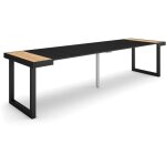 Table console extensible, console meuble, 300, pour 14 personnes, pieds bois massif, style moderne, chêne ... Table console extensible, console meuble, 300, pour 14 personnes, pieds bois massif, style moderne, chêne ...
