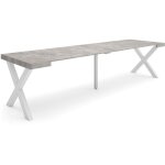 Table console extensible, console meuble, 300, pour 14 personnes, pieds bois massif, style moderne, gris ...
