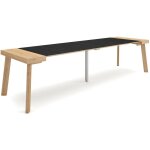 Table console extensible, console meuble, 300, pour 14 personnes, pieds en bois, style moderne, chne ...