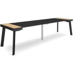 Table console extensible, console meuble, 300, pour 14 personnes, pieds en bois, style moderne, ch�ne ...