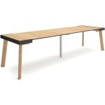 Skraut home - table console extensible, console meuble, 300, pour 14 personnes, pieds en bois, style ...
