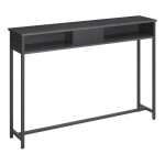 Table console fine avec multiprise, table de canap� avec 2 compartiments, chargement cach�, gain de place, ...