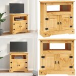 Table console gamme corona pin mexicain 80x43x78 cm - meuble tv - table basse - armoire d'angle - rangement ...