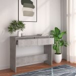 Table console gris b�ton 100x35x76, 5 cm agglom�r�