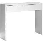 Table console, meuble console avec 1 tiroir coloris blanc - longueur 100 x profondeur 30 x hauteur 76 ...