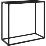 Table console noir 80x35x75 cm verre tremp