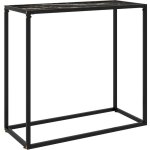 Table console noir 80x35x75 verre tremp�