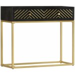 Table console noir et doré 90x30x75 cm bois de manguier massif vidaxl Table console noir et doré 90x30x75 cm bois de manguier massif vidaxl