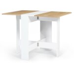 Idmarket - table console pliable edi 2 - 4 personnes bois blanc plateau faon htre 103 x 76 cm
