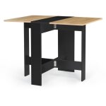 Idmarket - table console pliable edi 2 - 4 personnes bois noir plateau faon htre 103 x 76 cm