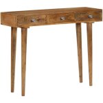 Table de console de style rustique avec 3 tiroirs finement sculpt�s