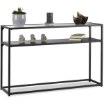 Relaxdays - table console verre, dessus de table transparent, structure m�tal, d�p�t � 4 pieds, hlp 70, ...