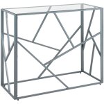 Table console en verre et m�tal argent� au style contemporain pour int�rieur glamour ou moderne beliani ...