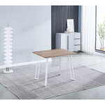 Pegane - table de cuisine, table  manger en mdf avec pieds en mtal coloris blanc - longueur 100 x profondeur ...