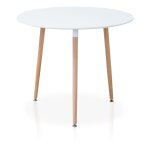 Table de cuisine ronde de style nordique. mod�le nerja