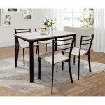 Meublorama - ensemble table de repas leeds noire finition bronze + 4 chaises ? style industriel bois ... Meublorama - ensemble table de repas leeds noire finition bronze + 4 chaises ? style industriel bois ...