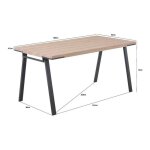 Romo - table de cuisine, table de salle  manger marron rectangulaire pour la maison 160 x 90 x 76 cm, ...