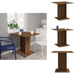 Table � d�ner ch�ne marron 80x80x75 cm bois d'ing�nierie - table � manger - table ronde - table rectangulaire ...