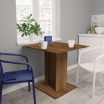 The living store table � d�ner ch�ne marron 80x80x75 cm bois d'ing�nierie - table � manger - table ronde ...