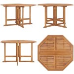 Table � d�ner de jardin pliable 110x110x75 cm teck massif - table de salle � manger de jardin - tables ...
