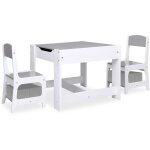 Table pour enfants avec 2 chaises blanc mdf vidaxl Table pour enfants avec 2 chaises blanc mdf vidaxl