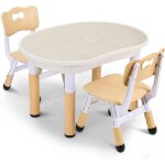 Tlgreen - table pour enfant avec 2 chaises, ensemble de table pour enfant en forme de cacahuète, hauteur ... Tlgreen - table pour enfant avec 2 chaises, ensemble de table pour enfant en forme de cacahuète, hauteur ...