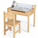 Goplus table enfant avec chaise 3 + ans - table � dessin enfant avec rouleau du papier - bureau d?�criture ...