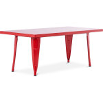 Privatefloor - table rectangulaire pour enfants - design industriel - 120cm - stylix rouge