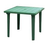 Table d'exte'rieur weekend en polypropyle'ne avec finition verte brillante 80x80x72 cm Table d'exte'rieur weekend en polypropyle'ne avec finition verte brillante 80x80x72 cm