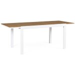 Bizzotto - table de jardin extensible 140 / 200 cm en alu blanc et bois Bizzotto - table de jardin extensible 140 / 200 cm en alu blanc et bois