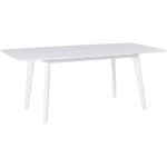 Beliani - table extensible 150 / 195 x 90 cm en mdf et bois d'h�v�a blanc moderne sanford
