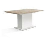 Meubletmoi - table extensible 160 à 200 cm blanc mat et décor bois clair - leane Meubletmoi - table extensible 160 à 200 cm blanc mat et décor bois clair - leane