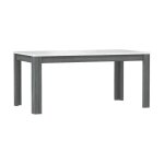 Table extensible 160  206 cm blanc laqu dcor bois gris - alexiane