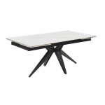 Meubletmoi - table extensible 160 / 240 cm cramique blanc marbr pied toile - nevada 06
