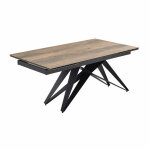 Table extensible 160 / 240 cm céramique effet bois pied géométrique - texas 03 Table extensible 160 / 240 cm céramique effet bois pied géométrique - texas 03